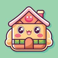 a cute house with a heart on it vector
