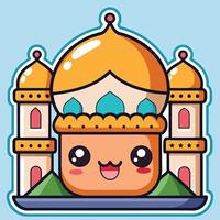 a cartoon character with a mosque on top of it vector
