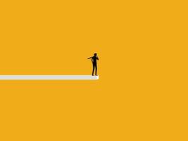 Problem, Risk. Confident Businessman Thinking and Making Decisions at the End of the Board vector