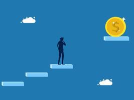 Think of a solution to the financial problem. The businessman has investment obstacles vector