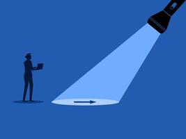 Visionary leader, help lead the way. Businessman follow the guiding light vector