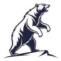a bear standing on its hind legs with its mouth open vector