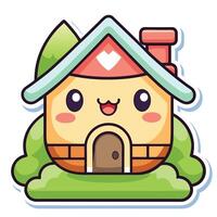 designs a cute house with a heart on the roof vector
