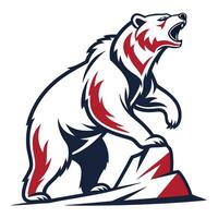 a bear with its mouth open and its claws on the ground vector