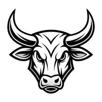a bull head with horns on a white background vector
