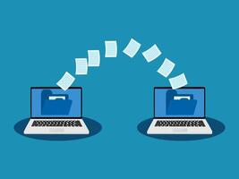laptop Send documents over the Internet vector