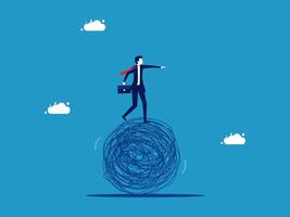 businessman on top of ball of chaos vector