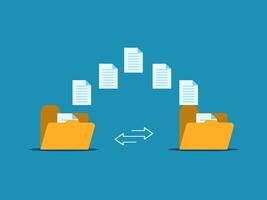 Exchange files on folders, Send documents over the Internet vector
