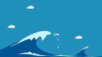 wave crashing into the ocean vector