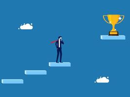 Think of a solution. businessman did not reach the trophy vector