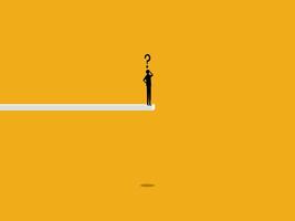Solve problems, opportunities. man on the road of problems vector