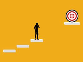 Think of a challenge. The businessman has obstacles to the goal vector