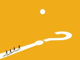 Solve problems, opportunities. team Businessman on the road of problems vector