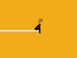 Stressed, Desperate, Sad. Depressed man on the Board vector