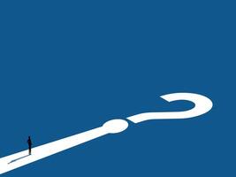 Solve problems, opportunities. Businessman on the road of problems vector