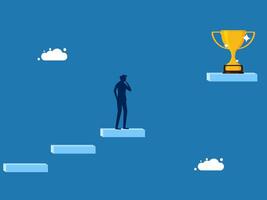 Think of a solution. The businessman did not reach the trophy vector