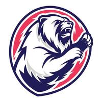 a bear head with its mouth open and its claws out vector