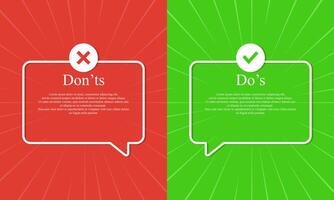 Do's and don'ts signs flat cartoon style vector