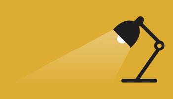 Silhouette of desk lamp. Place text here.eps vector