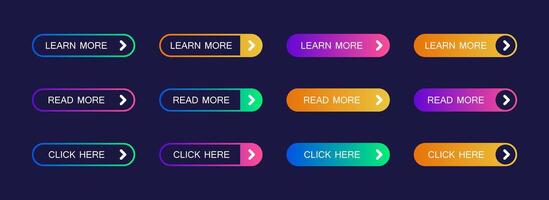 Set of modern material style buttons vector