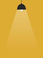 Silhouette of lamp in yellow background. Place text here vector