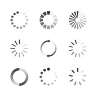 Set of circle website buffer loader or preloader vector
