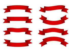 Set different flat ribbons banners isolated on white background vector