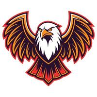 an eagle mascot with a red and black head vector