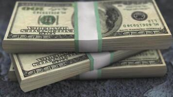 Rotating Stack of 100 USD Bills in Close-Up 3D Animation video
