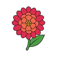 Elegant Zinnia Flower Design for Digital and Print Artwork vector