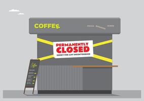 small business shop is currently out of business permanently close down sorry for inconvenience goes bankrupt financial difficulty vector