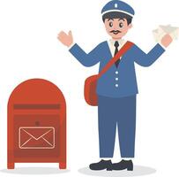 Postman Sending Envelope vector