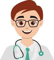 Man Doctor with White Uniform and Glasses vector