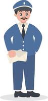 Postman Carrying Envelope vector