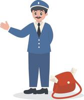 Postman Sending Envelope on White Background vector