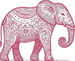 Elegant Elephant Engraving Artwork Intricate Elephant Drawing for Vintage Style Art Prints vector
