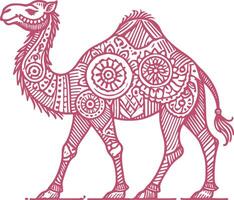 Elegant Camel Engraving Artwork Intricate Camel Drawing for Vintage Style Art Prints vector