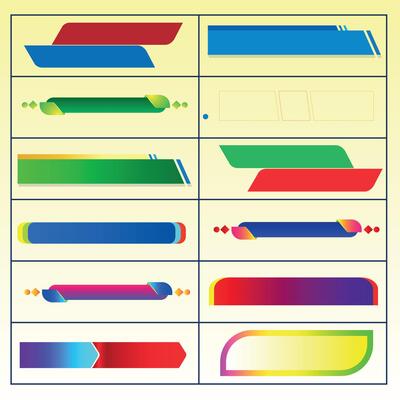 Collection of abstract infographic banners Colorful Abstract Banners