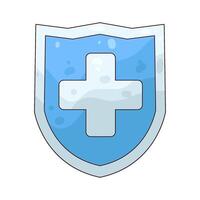Illustration of Shield with Cross vector