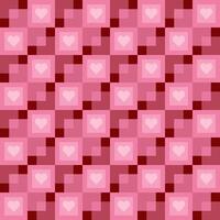 Valentine's day candy hearts and pink tartan plaid patterns. Heart check design seamless pattern. illustration 10 eps. vector