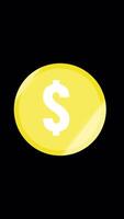 Flat 3D Dollar Coin Rotating Animation Vertical On Alpha video