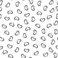 A pattern with hearts. Minimalistic endless doodle texture vector