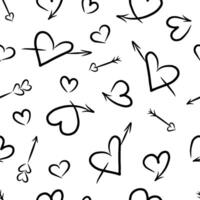 A pattern with heart-shaped arrows. Endless texture vector