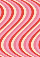 Seamless abstract geometric pattern. Background with colorful waves. Trendy illustration in style retro 60s, 70s. Pastel colors vector