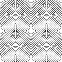 Black and white seamless linear illustrations. Coloring page, colouring book for adults and children. Line pattern design. Decorative abstract geometric background. Easy to edit color and line vector
