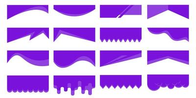 Abstract border shapes for banner design. header sections on white background. Website page templates. Top and separator modern elements. Simple wavy horizontal menu for site. vector