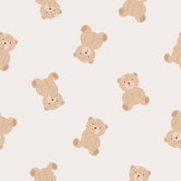 Seamless pattern with cute teddy bear. Flat background. Kids design. Creative texture for fabric, wrapping, textile, wallpaper, apparel. vector