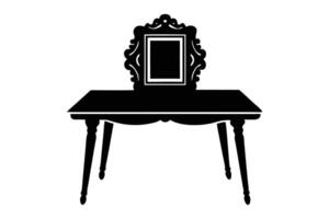 Photo frame on a table silhouette art vector
