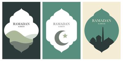 ramadan kareem greeting card retro theme vector