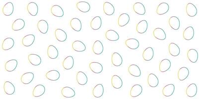 Seamless pattern with colorful gradient egg outlines on white or transparent background. Easter themed minimalist design for decoration and print vector